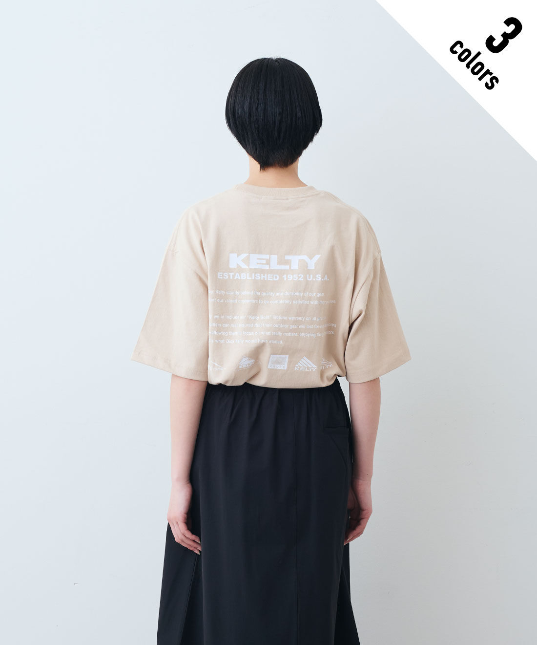 MEDE19F [メデ・ジュウキュウ]|KELTY　バックヒストリーロゴ　S/S　ティーシャツ【WEB LIMITED ITEMS】