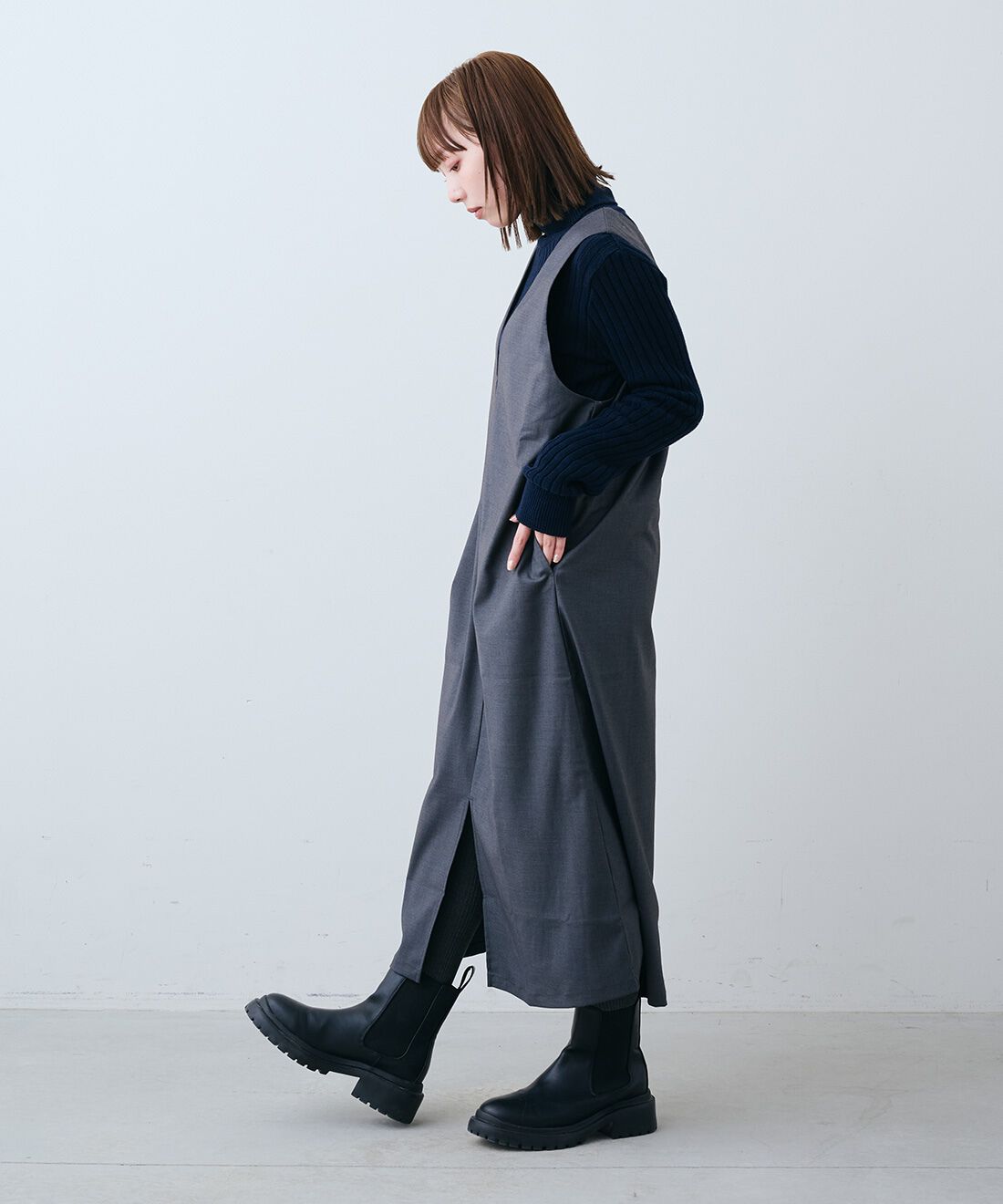 THREE FIFTY STANDARD［スリーフィフティースタンダード］|日本製コットン100％ リブ タートルのコーディネート