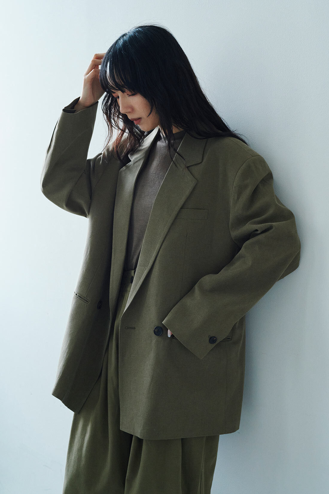 フェリシモファッションニュース|韓国セレクト OVERRICH オーバーサイズダブルジャケット【WEB LIMITED ITEMS】|モデル身長：163cm