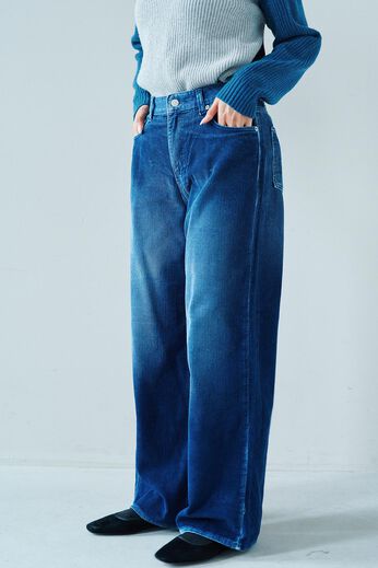 フェリシモファッションニュース | acker コーデュロイ パンツ〈ブルー〉