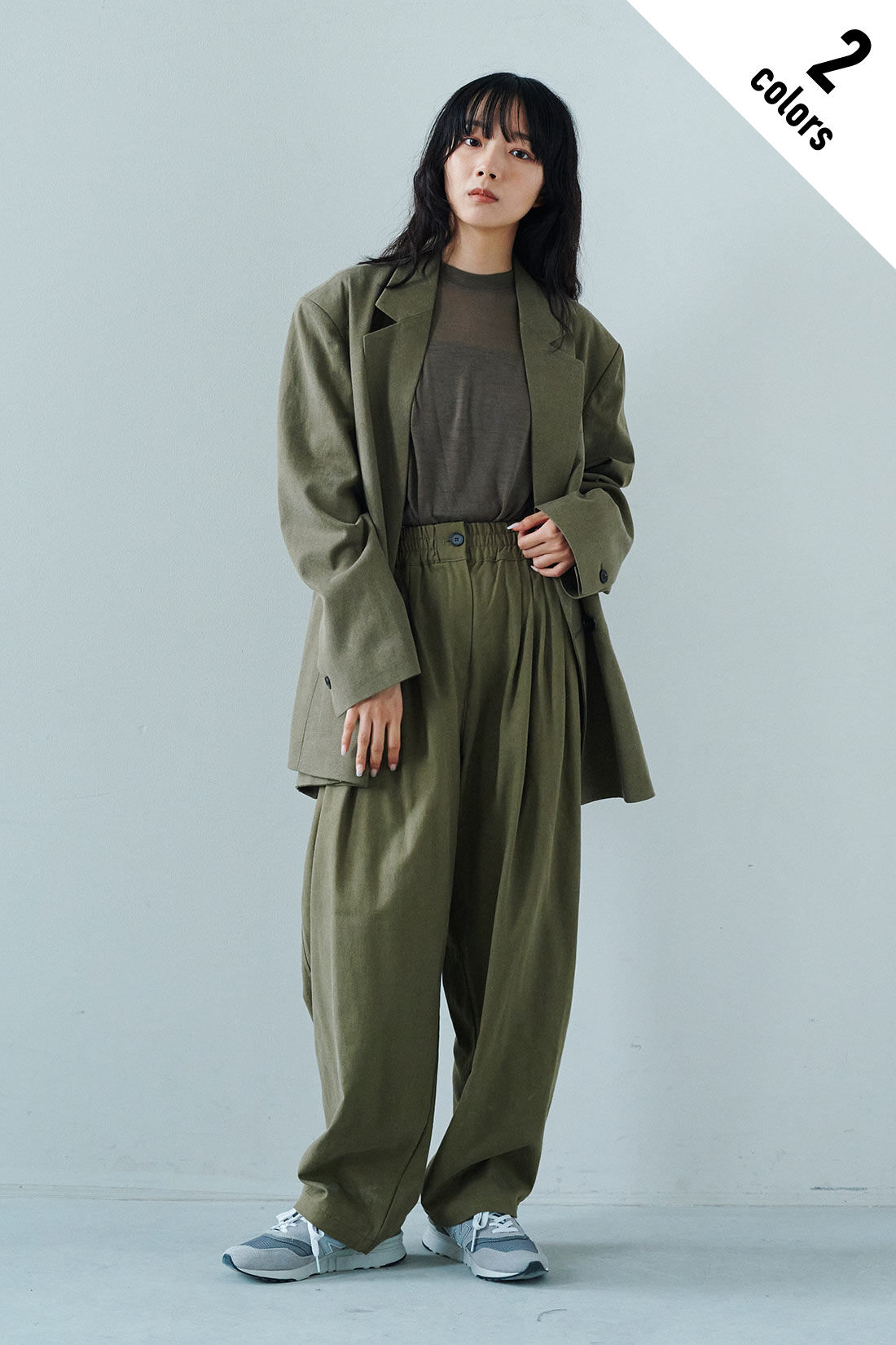 フェリシモファッションニュース|韓国セレクト OVERRICH オーバーサイズダブルジャケット【WEB LIMITED ITEMS】|〈カーキ〉