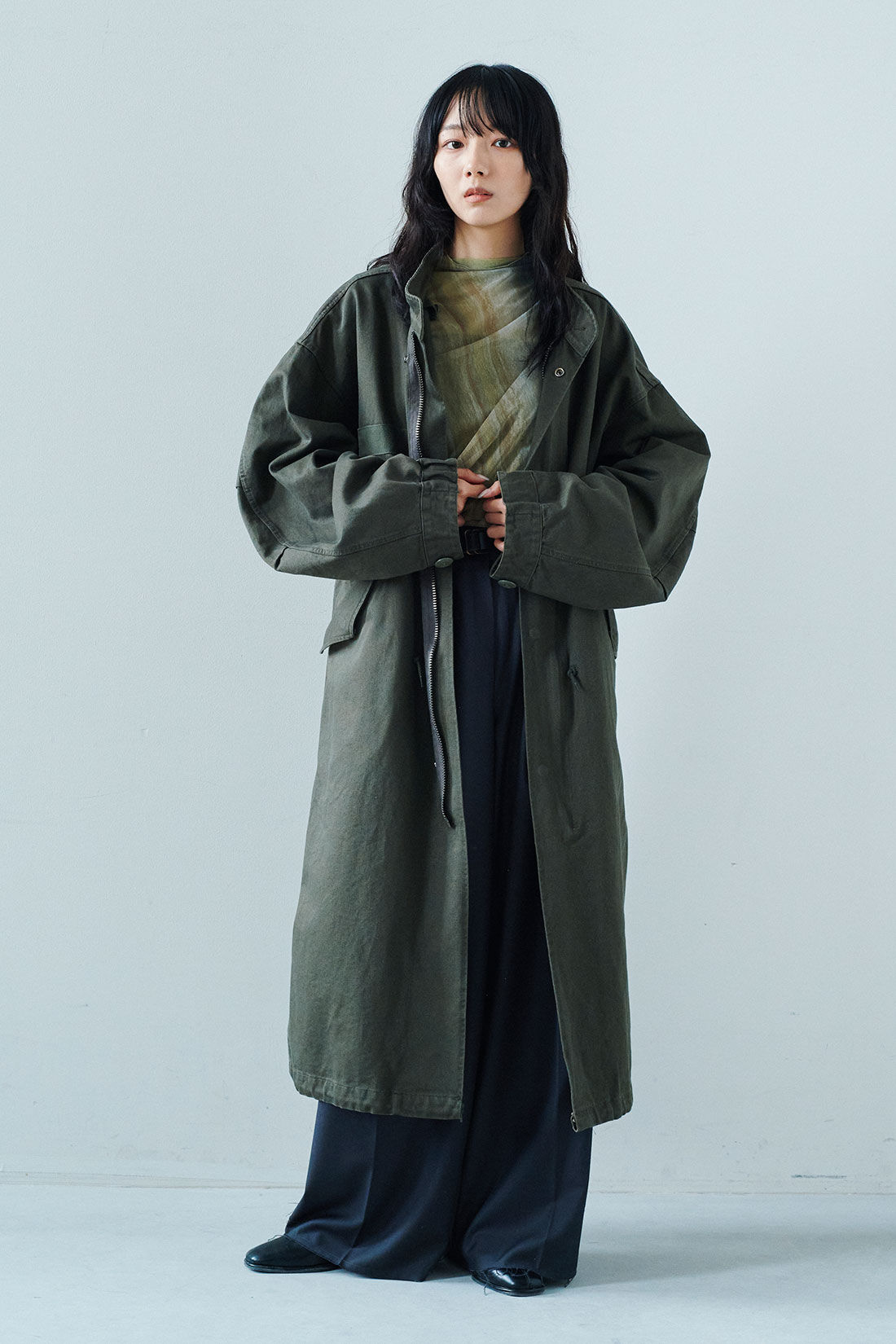 フェリシモファッションニュース|韓国セレクト JANEBIRKIN　モッズコート|モデル身長：163cm