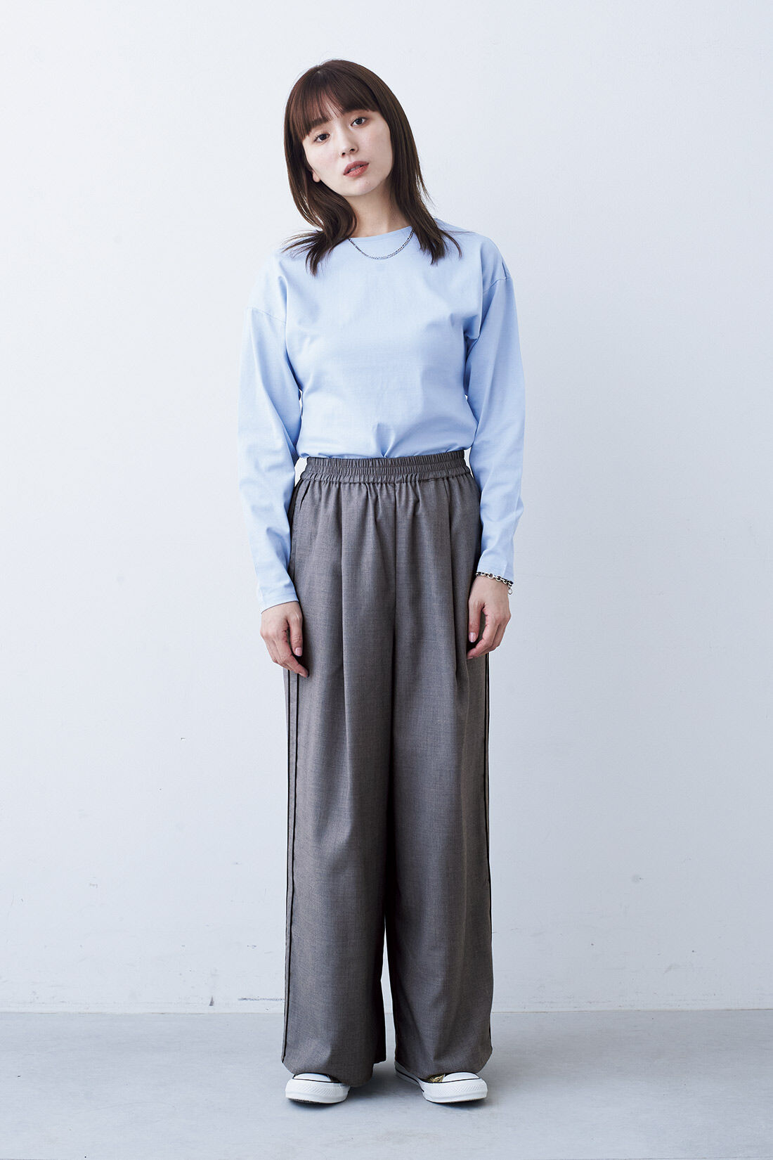 MonthlyBOX|ウエストシェイプロングＴシャツの会|モデル身長：168cm　Mサイズ着用