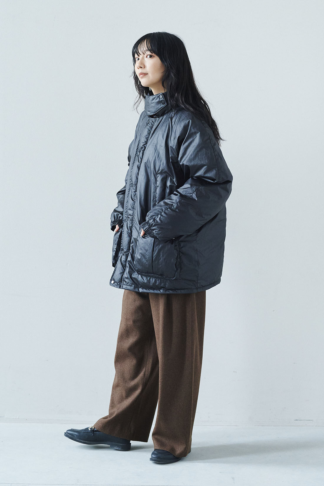 フェリシモファッションニュース|韓国セレクト MADE　素材にこだわったモンスターパーカー〈ブラック〉【WEB LIMITED ITEMS】|モデル身長：163cm
