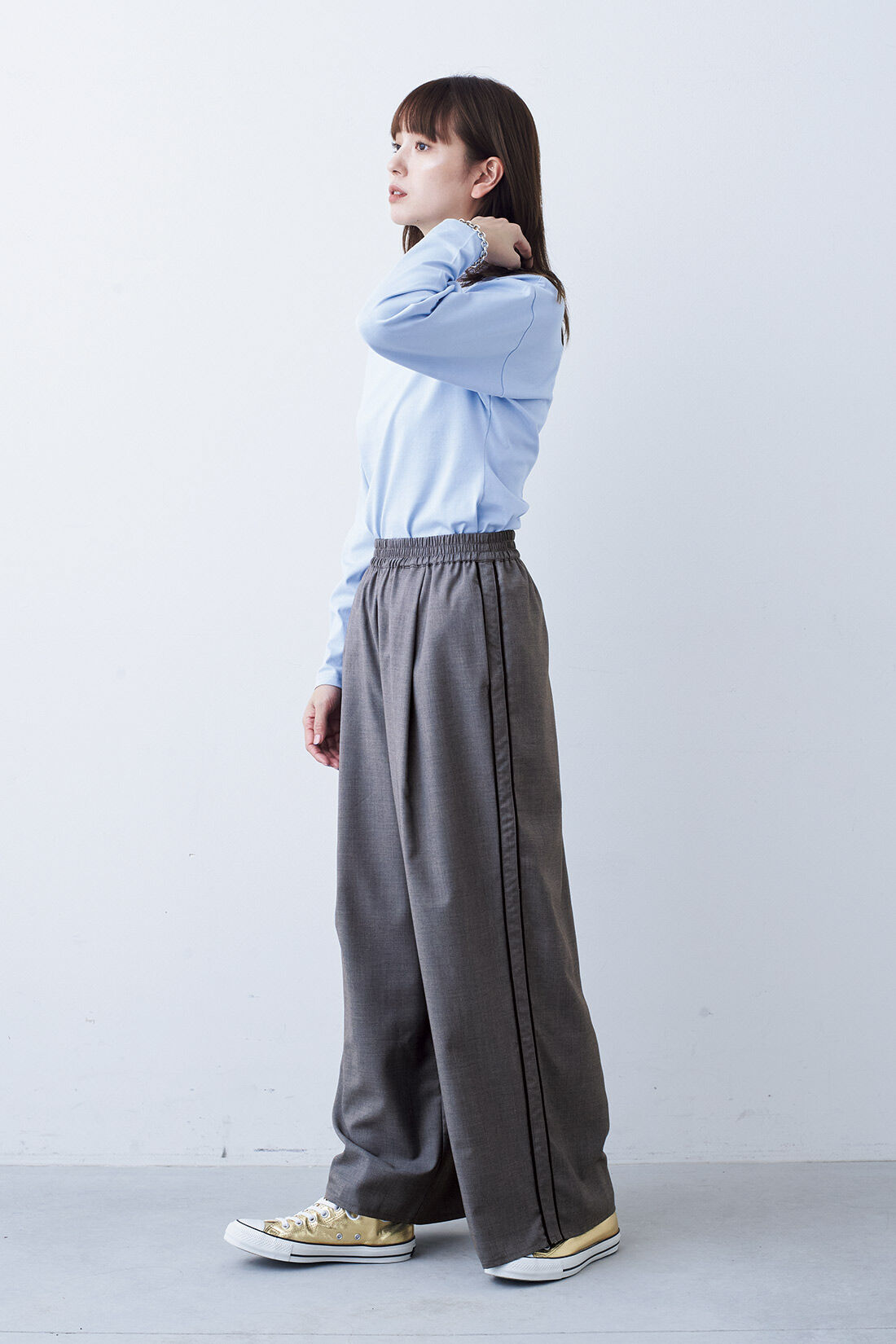 MonthlyBOX|ウエストシェイプロングＴシャツの会|モデル身長：168cm　Mサイズ着用