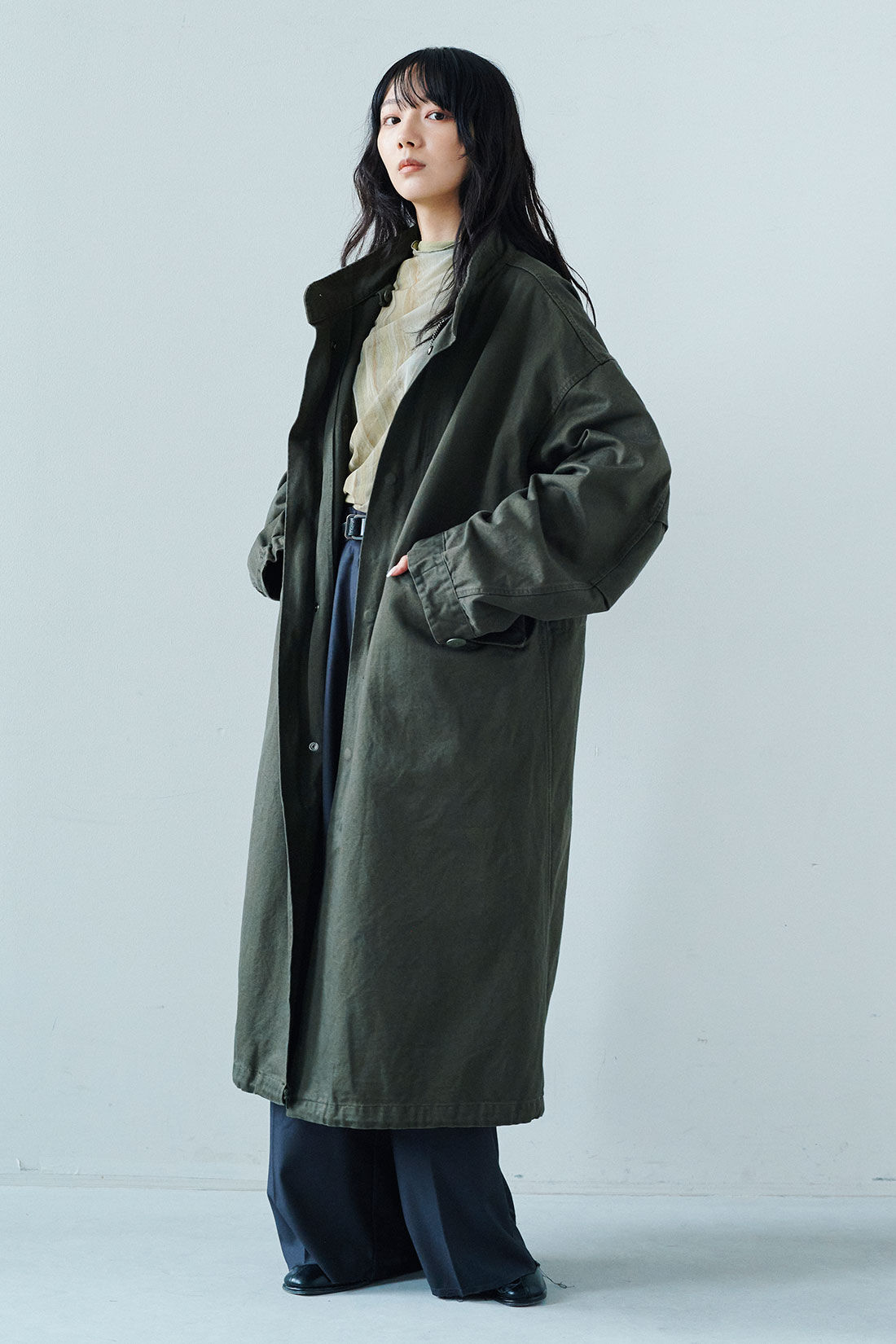 フェリシモファッションニュース|韓国セレクト JANEBIRKIN　モッズコート|モデル身長：163cm