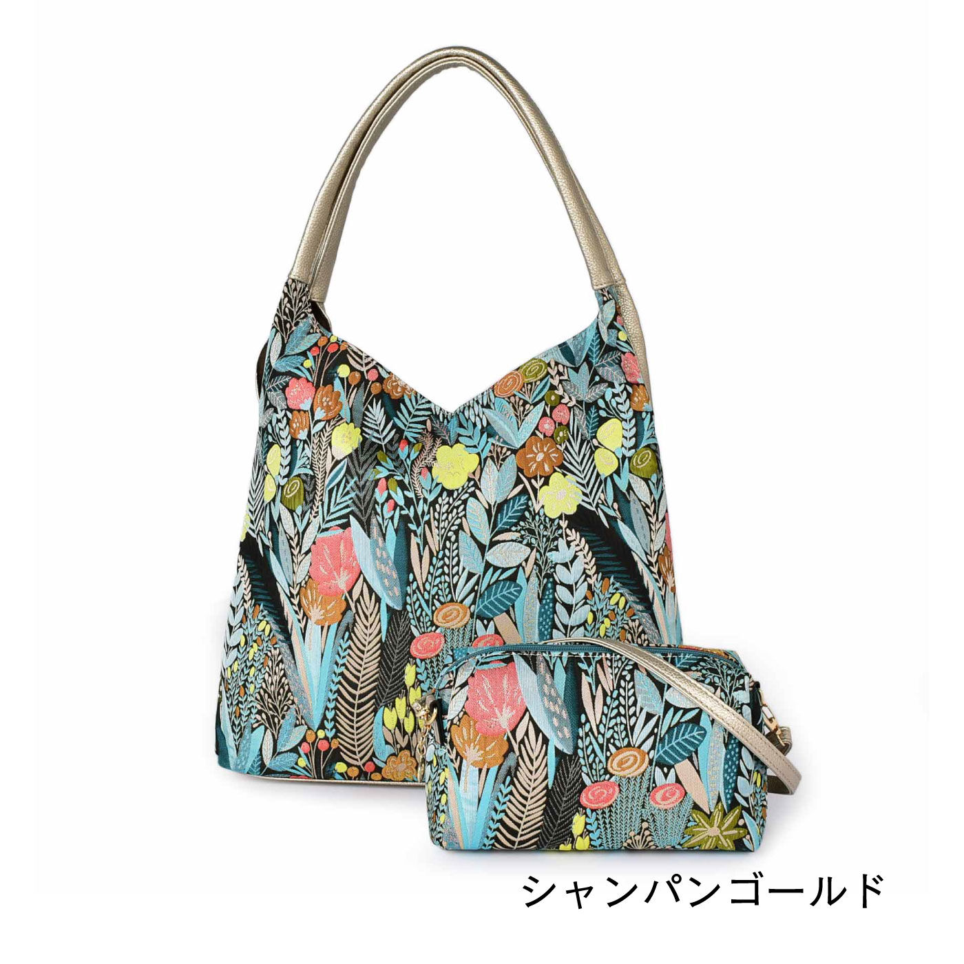 フェリシモパートナーズ予約・特急便|【特急便でお届け】Ａｎｇｅｌｉｎａ　Ｆｉｏｒｅ　ジャカード織の花柄ショルダーバッグ＆ポーチセット
