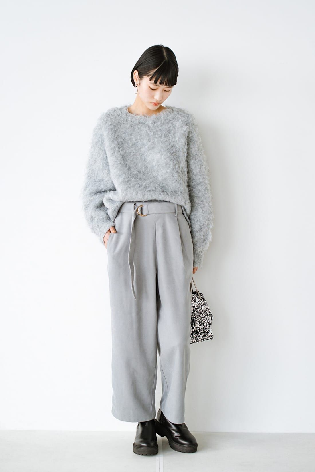 haco!|ＡＮＮＡ ＬＵＮＡ ピーチスキンベルト付きタックパンツ