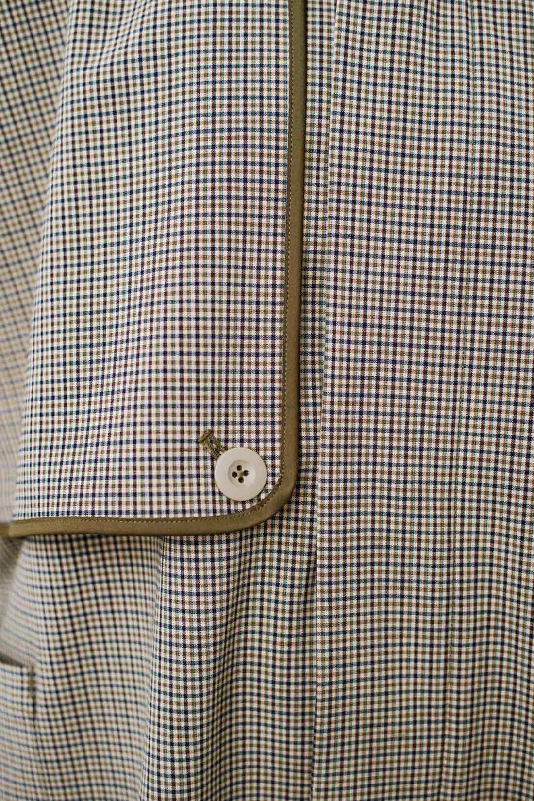 haco!［ハコ］|Ｆ／ＣＥ． CHECK BONDING STAND FALL COLLAR CT〈ベージュ系その他〉