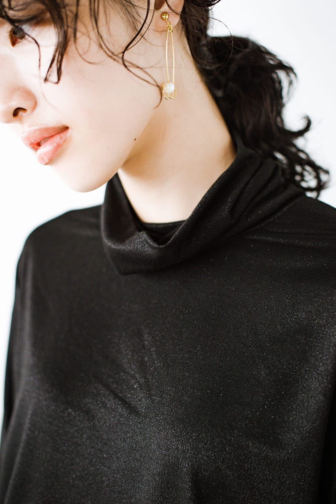 haco!|ＡＮＮＡ ＬＵＮＡ ラメフライスハイネックプルオーバー〈ブラック〉