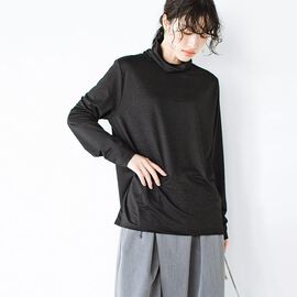 haco! | ラメフライスハイネックプルオーバー〈ブラック〉