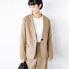 haco! | ウーリッシュカルゼカラーレスジャケット〈ベージュ〉