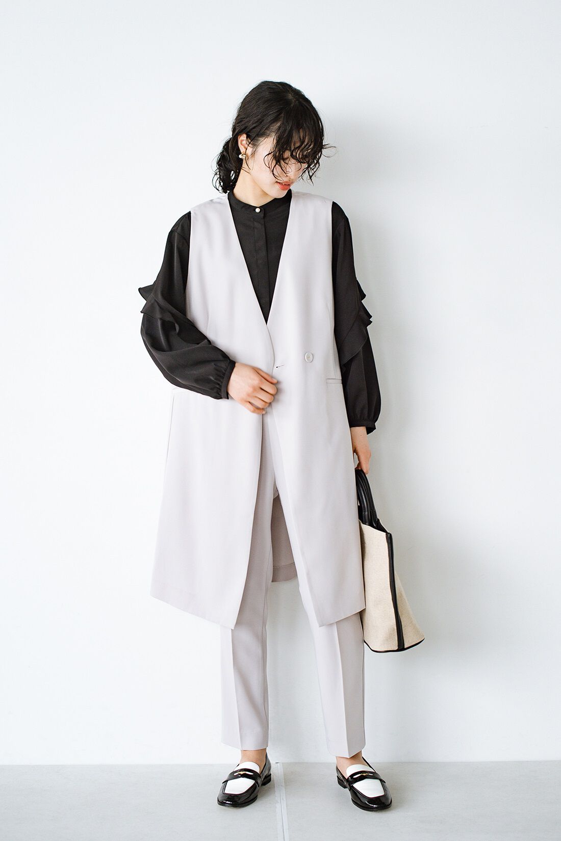 haco!［ハコ］|ANNA LUNA　ＥＰＵ強撚ツイルロングジレ