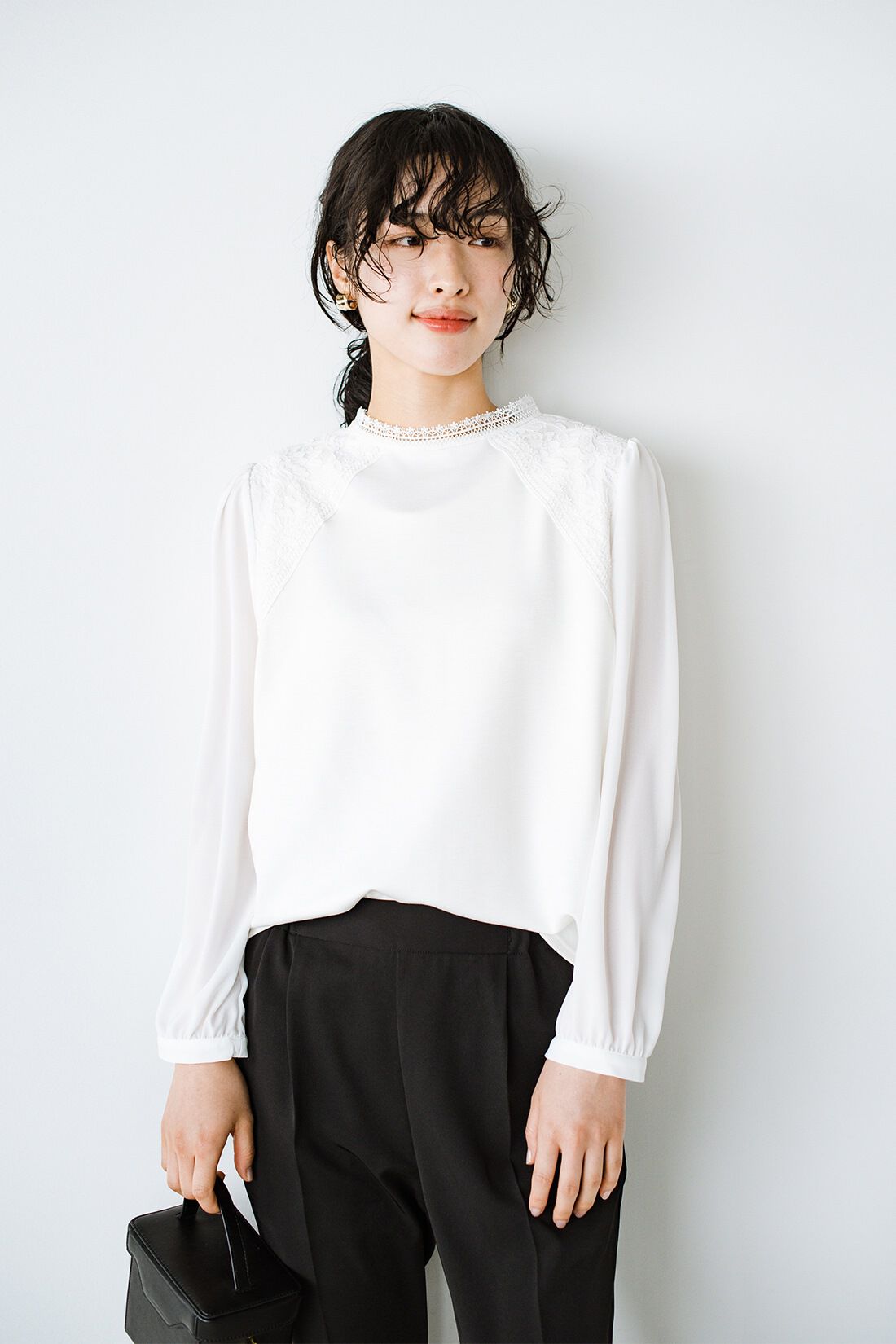 haco!［ハコ］|ANNA LUNA　スムースストレッチ肩レースプルオーバー