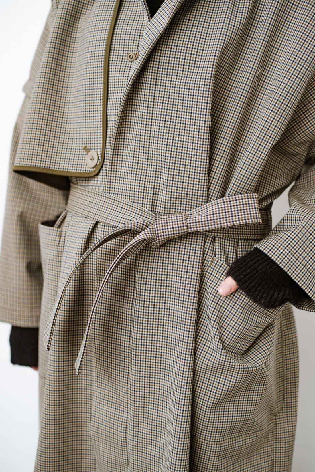 haco!［ハコ］|Ｆ／ＣＥ． CHECK BONDING STAND FALL COLLAR CT〈ベージュ系その他〉