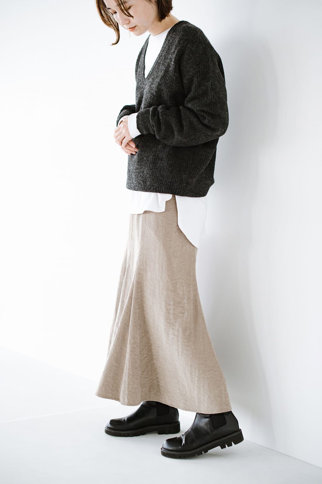 ｈａｃｏ！　大人っぽさも女っぽさも欲しいときの相棒！　やさしい雰囲気だけどぼやけない起毛素材がポイントのマーメイドスカートｂｙ　ｗｈｏ　ｍａｄｅ　ｍｅ