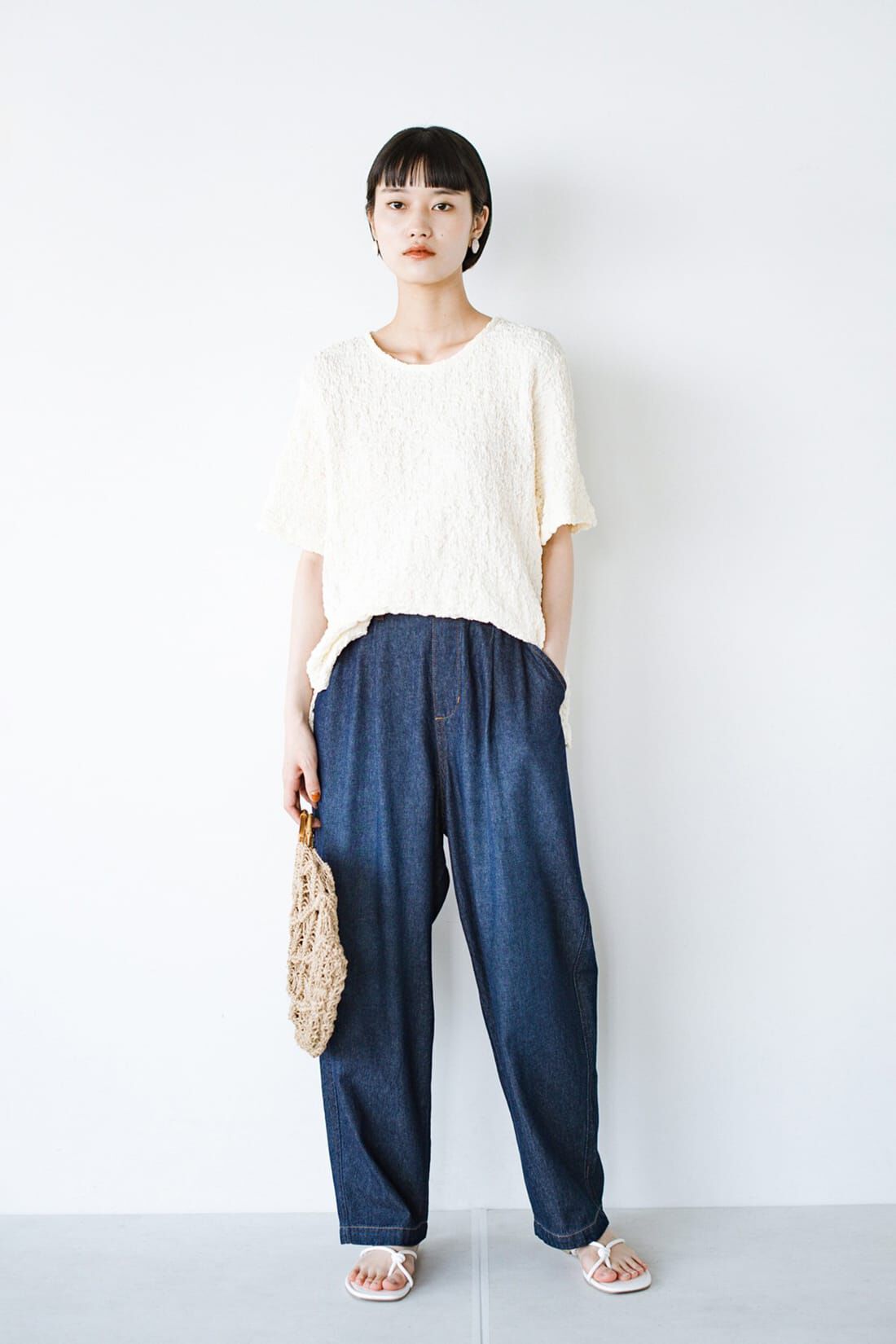haco!［ハコ］|ＡＮＮＡ ＬＵＮＡ ボコボコカット後ろジップ５分袖プルオーバー