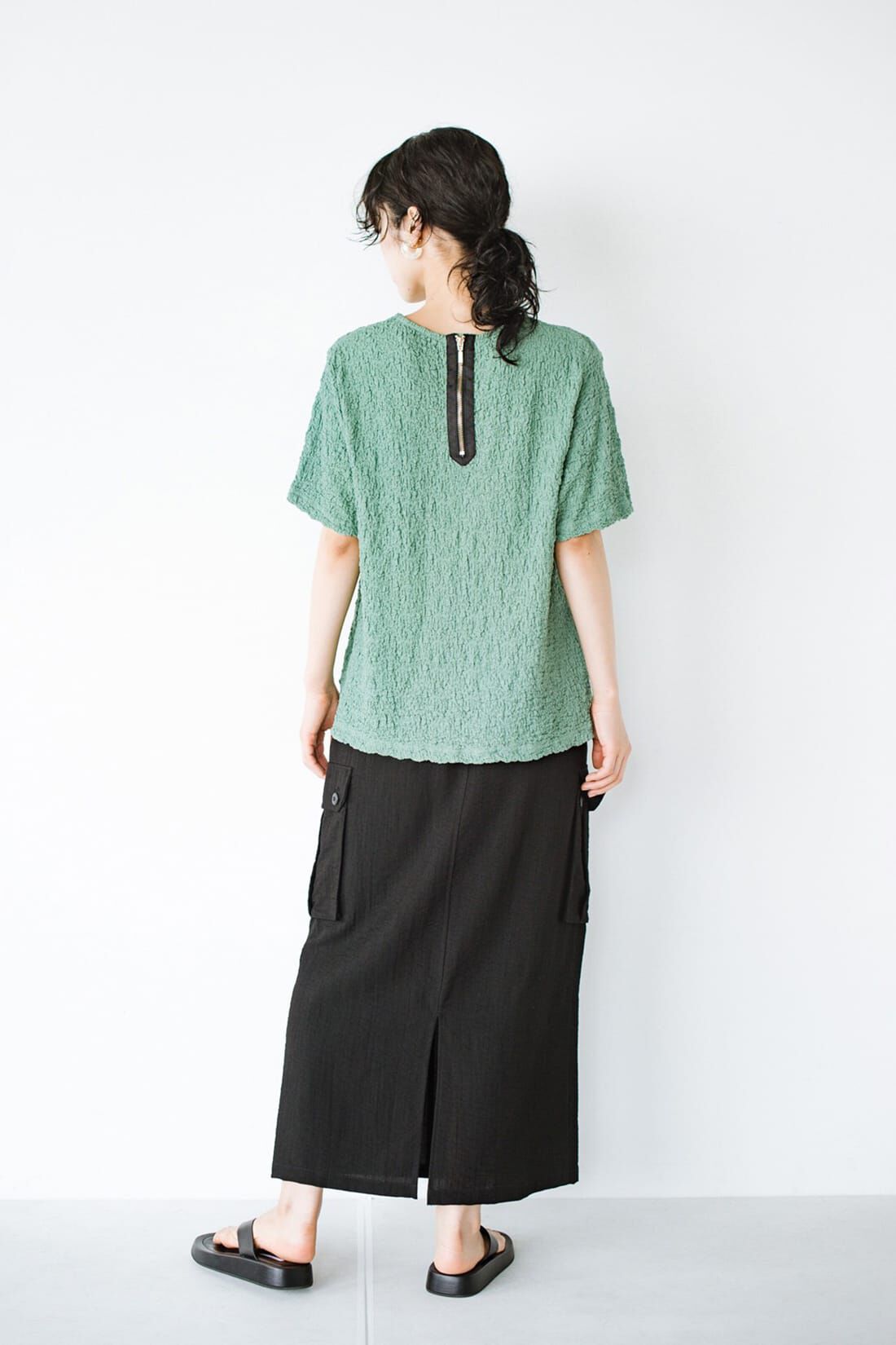 haco!［ハコ］|ＡＮＮＡ ＬＵＮＡ ボコボコカット後ろジップ５分袖プルオーバー