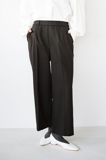 haco! | 両面起毛ストレッチワイドパンツ〈ブラック〉
