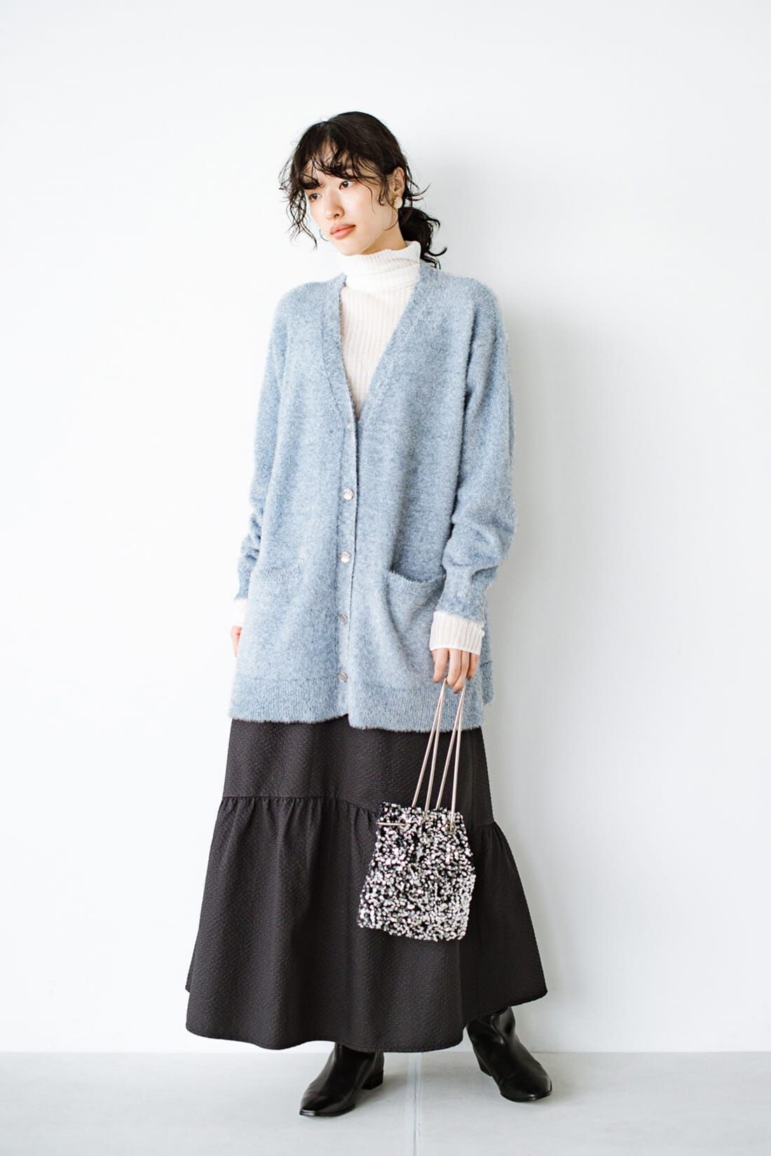 haco!|ＡＮＮＡ ＬＵＮＡ 杢フェザーＶネックカーディガン