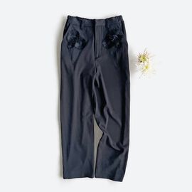 haco! | 【糸菊】美脚刺繍パンツ〈ブラック〉