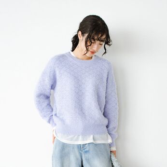 haco! | フェザーレース編みプルオーバー〈パープル〉