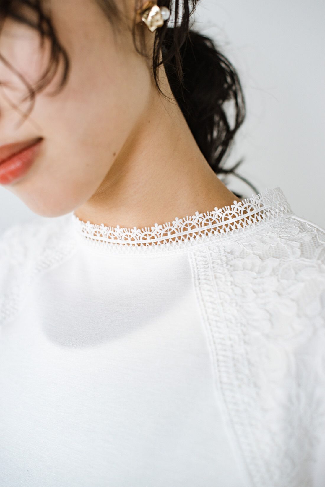 haco!［ハコ］|ANNA LUNA　スムースストレッチ肩レースプルオーバー