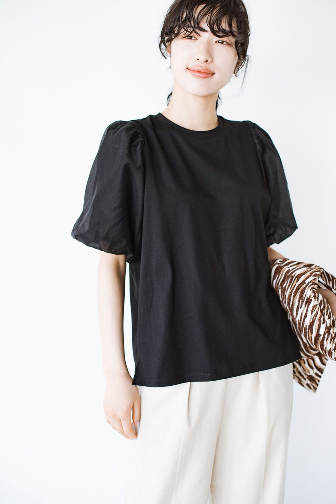 haco!|ｈａｃｏ！ 夏の不安払拭！ふわん袖トップス〈ブラック〉