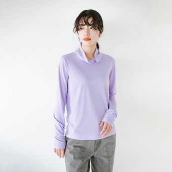 haco!［ハコ］ | 軽やか素材タートルネックカットソートップス〈ラベンダー〉