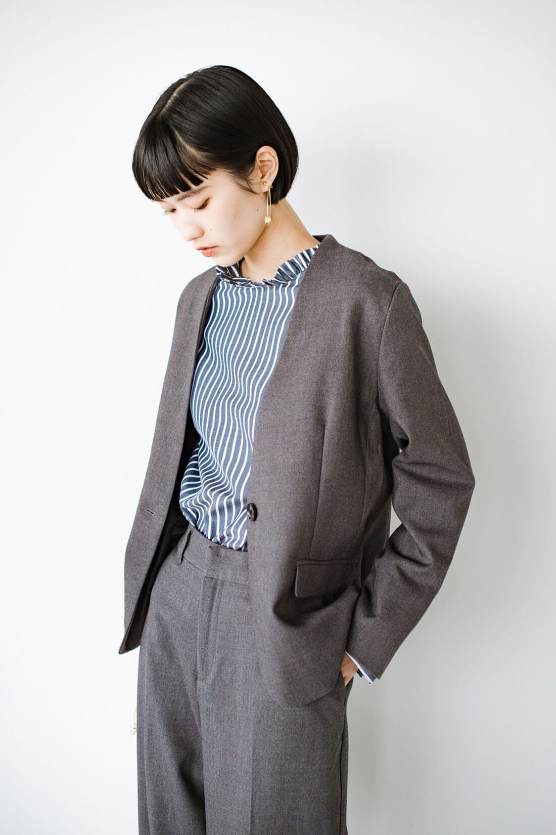 haco!|ＡＮＮＡ ＬＵＮＡ ｓｔｏｒｙウーリッシュカルゼカラーレスジャケット
