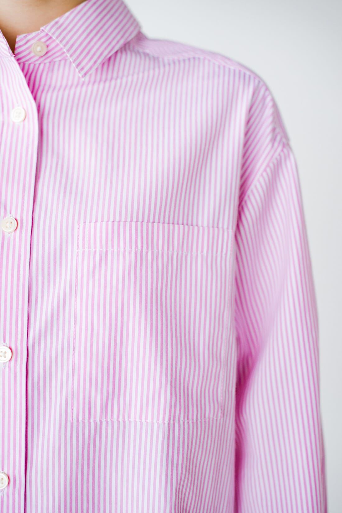 haco!|ｈａｃｏ！ いつもが色づくピンクの魔法！ちょいオーバーサイズストライプシャツ〈ピンク系その他〉