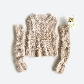 haco! | ふわっふわのニット＆アームウォーマー〈ベージュ〉