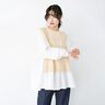 重ね着みたいに見えるドッキングトップス〈アイボリー〉