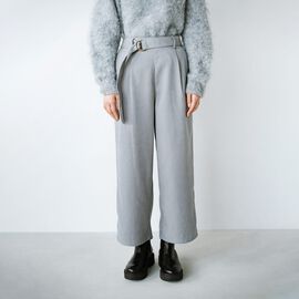 haco! | ピーチスキンベルト付きタックパンツ〈グレー〉
