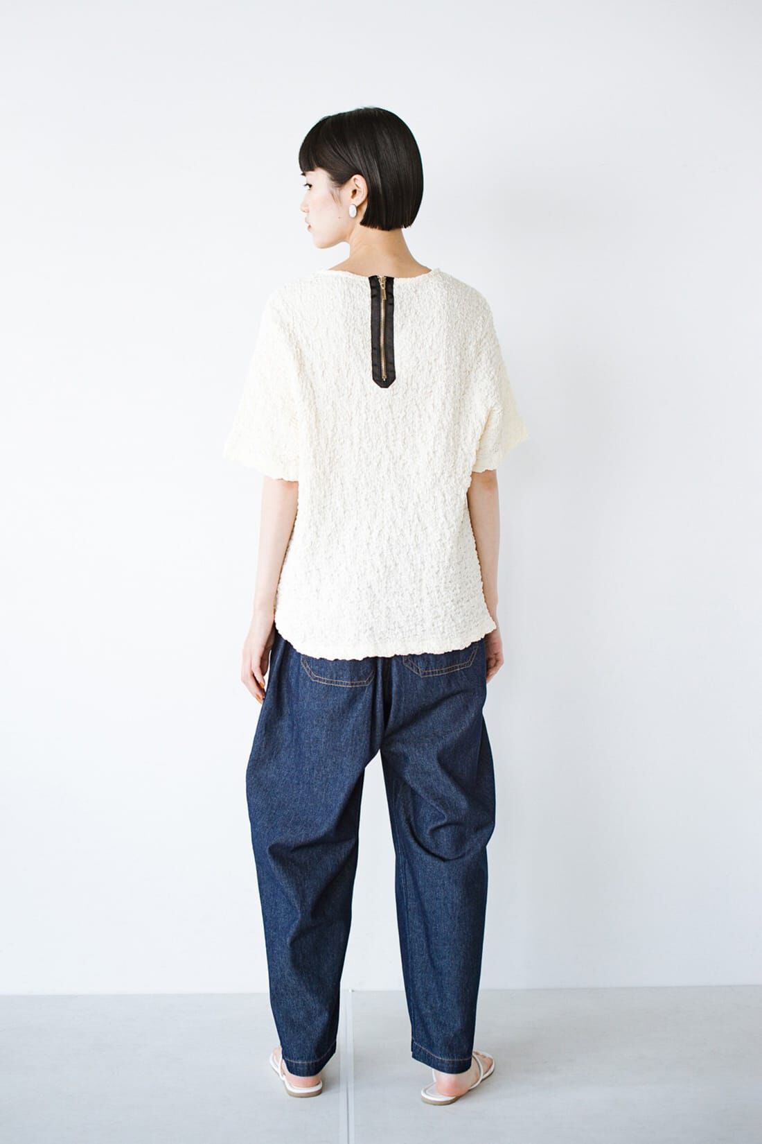 haco!［ハコ］|ＡＮＮＡ ＬＵＮＡ ボコボコカット後ろジップ５分袖プルオーバー