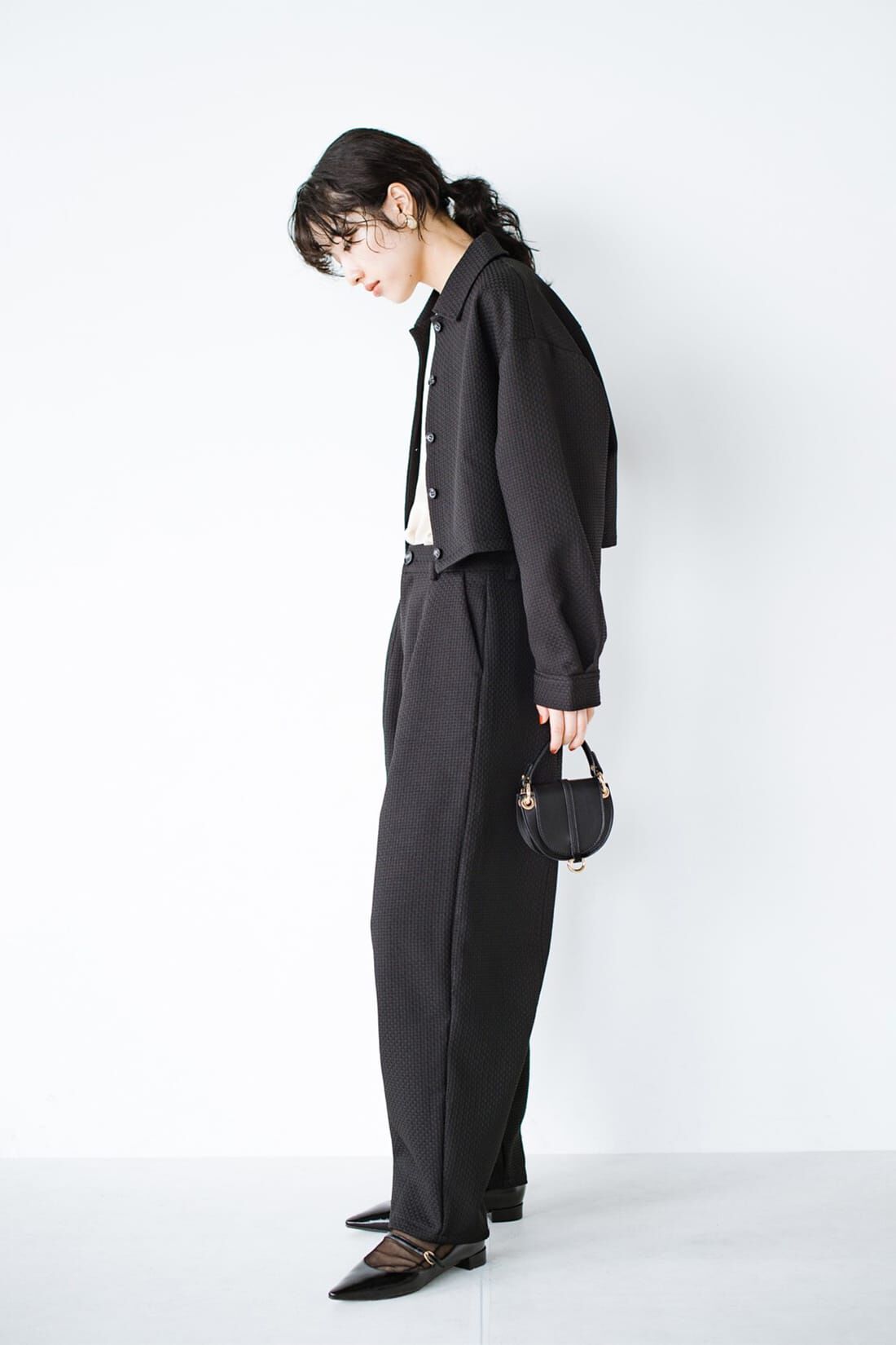 haco!|ｈａｃｏ！ 洗濯機洗いＯＫ！セットアップにもなるシャツジャケット〈日々グッジョ部’ｓ ｉｄｅａ〉〈ブラック〉