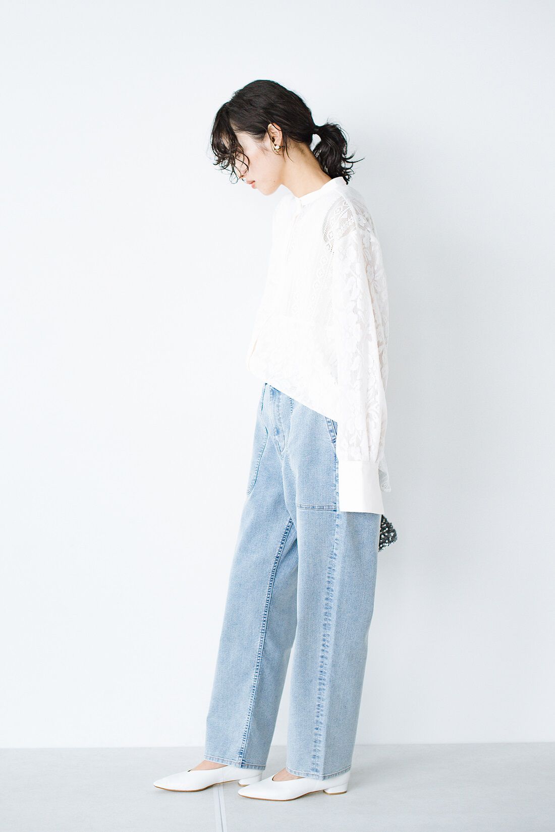 haco!|haco! 別注 hunch 動きやすくてかっこいい！ストレッチデニムベイカーパンツ〈ライトブルー〉