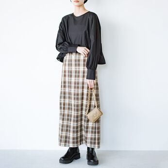 haco! | 総柄キャミワンピース＆すそ絞りトップスセット〈ブラウン〉