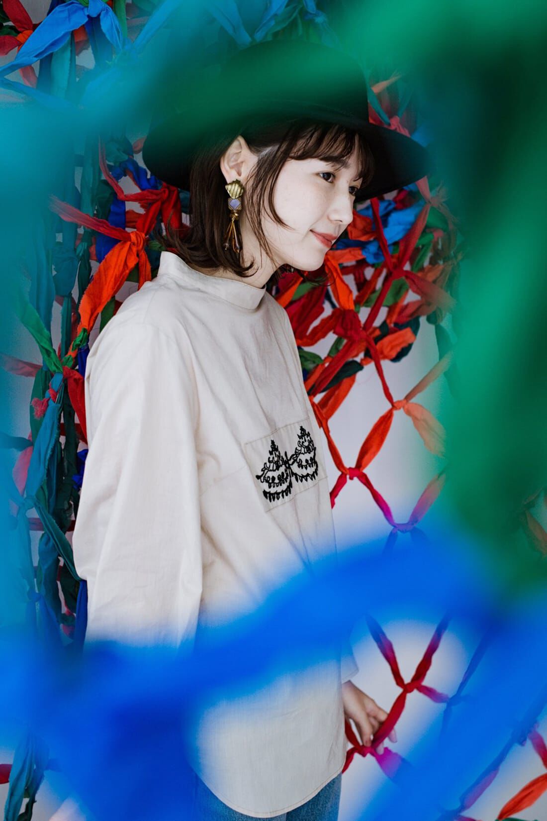 haco!［ハコ］|ｈａｃｏ！　上品な刺繍がまるでレースのよう　オーガニックコットンの袖ぽんわりブラウス　ｆｒｏｍ　Ｓｔｉｔｃｈ　ｂｙ　Ｓｔｉｔｃｈ