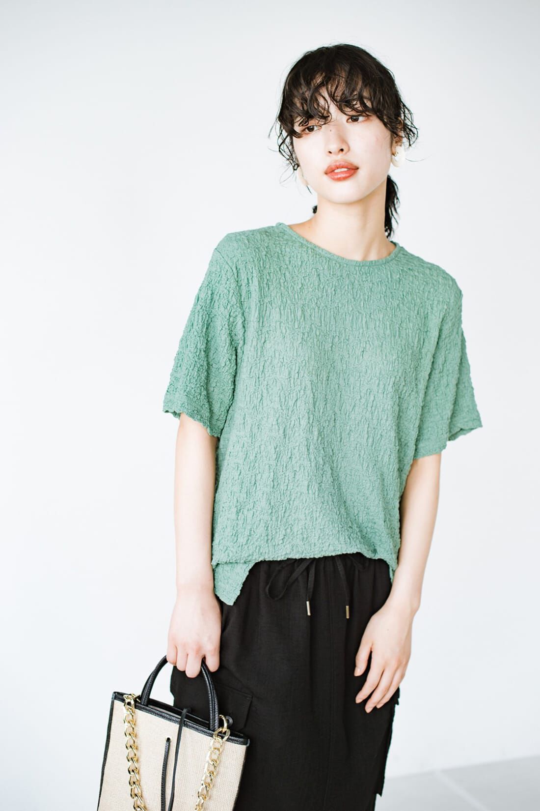 haco!［ハコ］|ＡＮＮＡ ＬＵＮＡ ボコボコカット後ろジップ５分袖プルオーバー