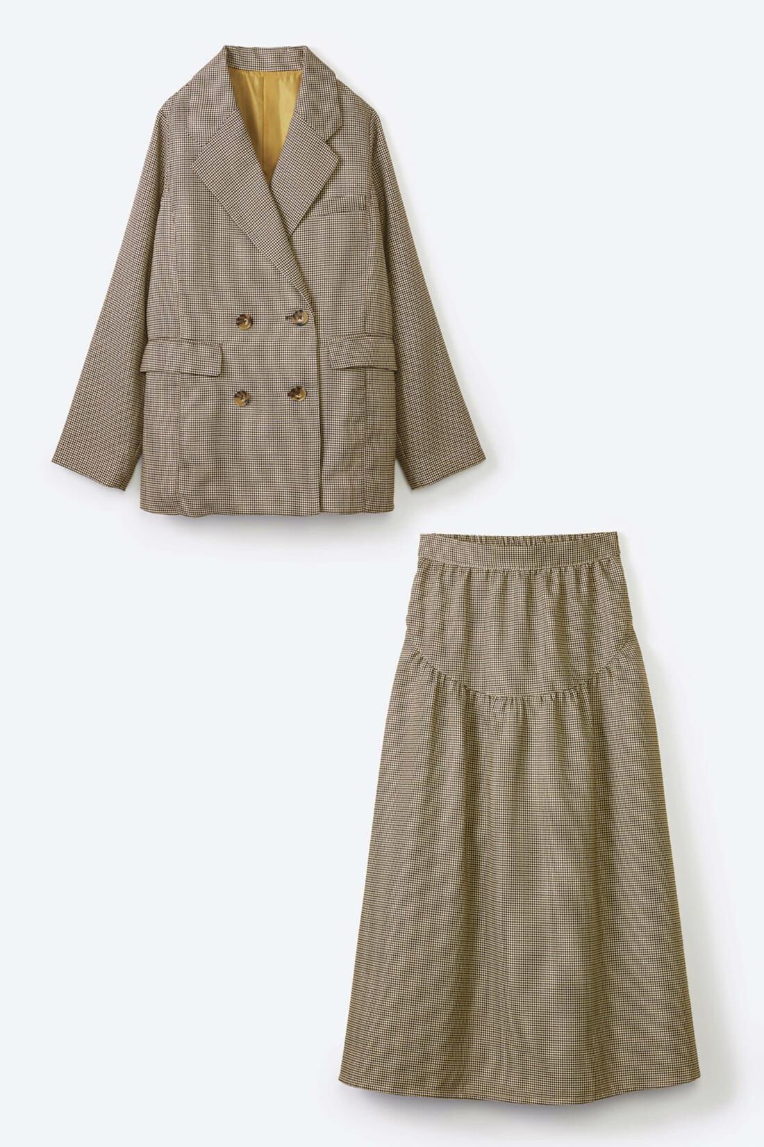haco!|ｈａｃｏ！ 頑張れ自分！という時にぐいっと背中を押してくれるジャケット＆スカートＴＷＯ−ＰＩＥＣＥ ｂｙ ＬＯＶＥ＆ＰＥＡＣＥ ＰＲＯＪＥＣＴ〈ブラウン系その他〉