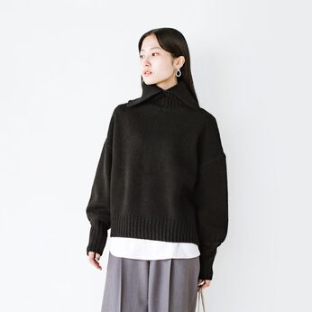 haco! | スリットタートルネックニット〈ブラック〉