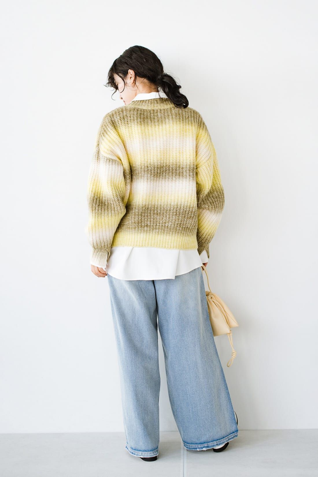 haco!|ＡＮＮＡ ＬＵＮＡ グラデーションニットボトルネックプルオーバー〈イエロー〉