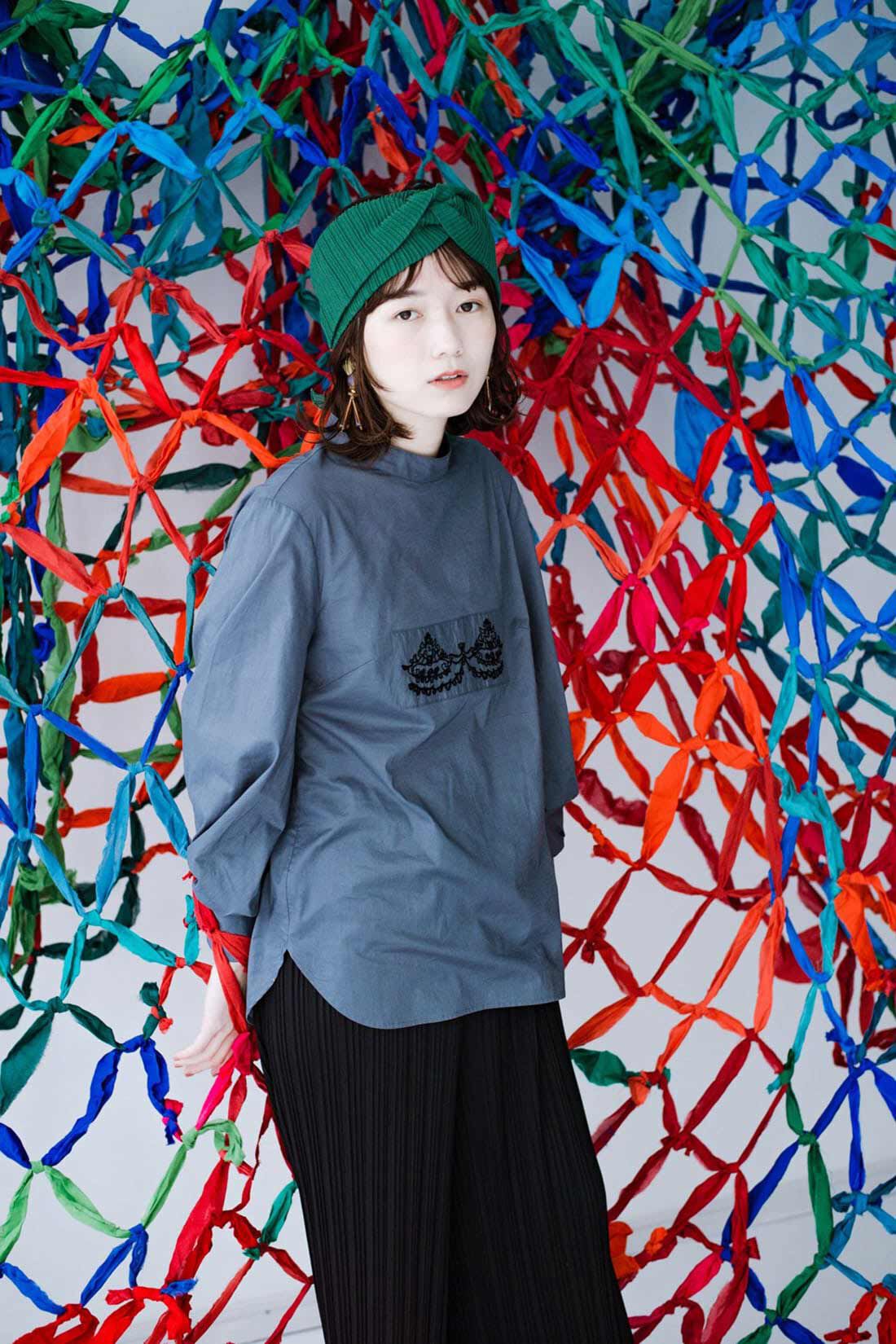 haco!|ｈａｃｏ！　上品な刺繍がまるでレースのよう　オーガニックコットンの袖ぽんわりブラウス　ｆｒｏｍ　Ｓｔｉｔｃｈ　ｂｙ　Ｓｔｉｔｃｈ