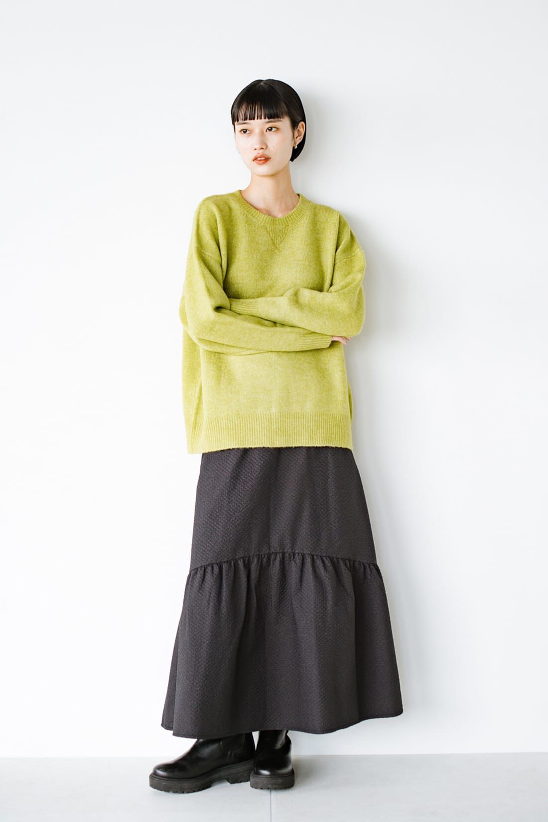 haco!|ｈａｃｏ！ スウェットとニットのいいとこどり！オシャレごころと暖かさと大人っぽさ、全部そろったウォッシャブルニット ｂｙ ｑｕｅ ｍａｄｅ ｍｅ〈グリーン〉