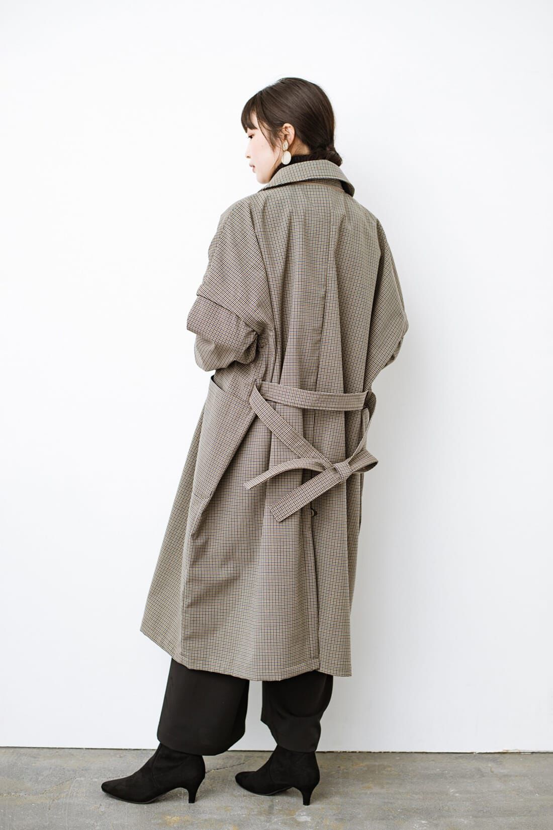 haco!|Ｆ／ＣＥ． CHECK BONDING STAND FALL COLLAR CT〈ベージュ系その他〉