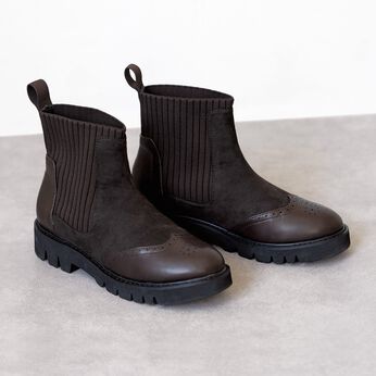 フェリシモギフトショップ | 履き口ニットコンビネーションブーツ