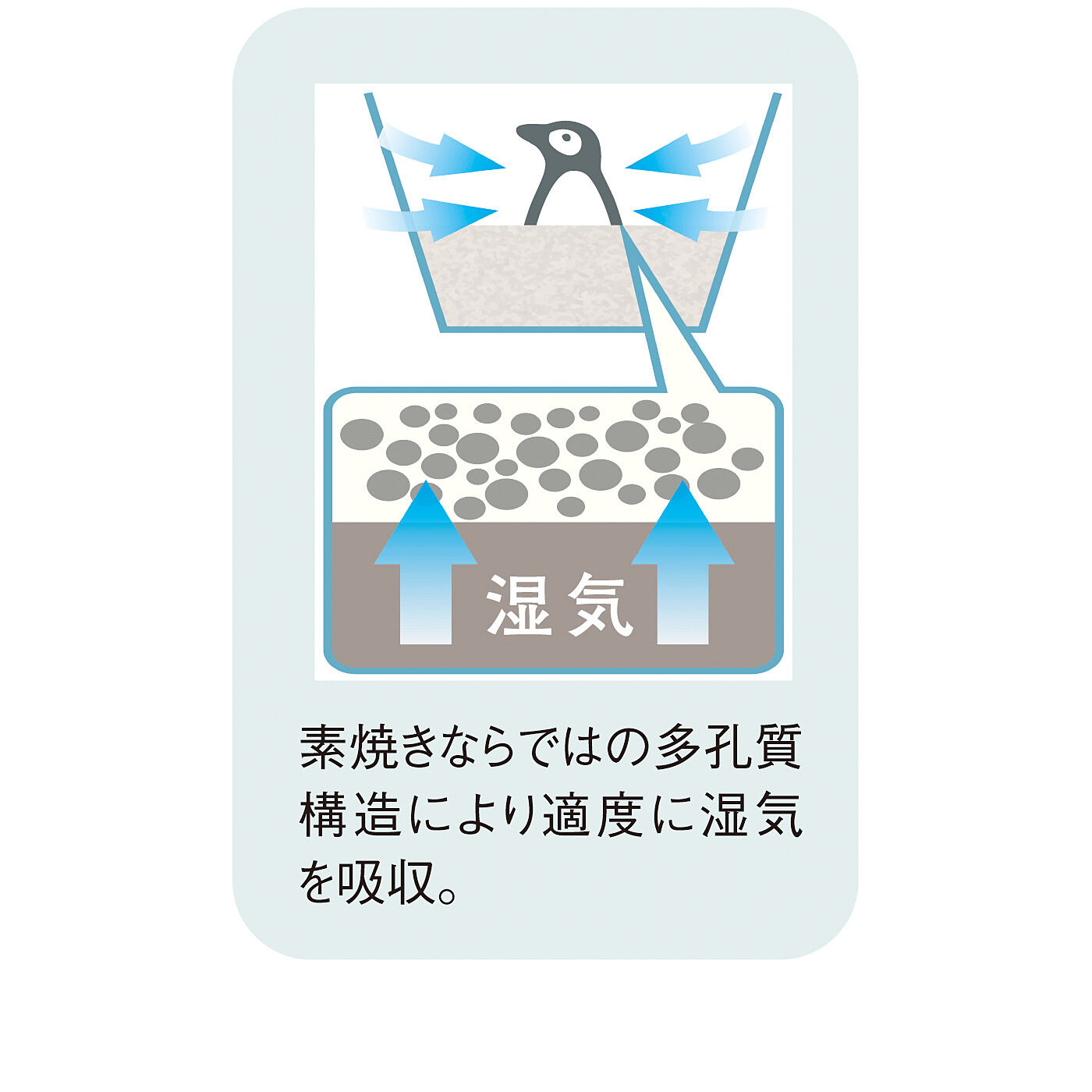 フェリシモギフトショップ|調味料から顔をのぞかせる　湿気を取って大さじ１／２が量れる　素焼きペンギンスプーン