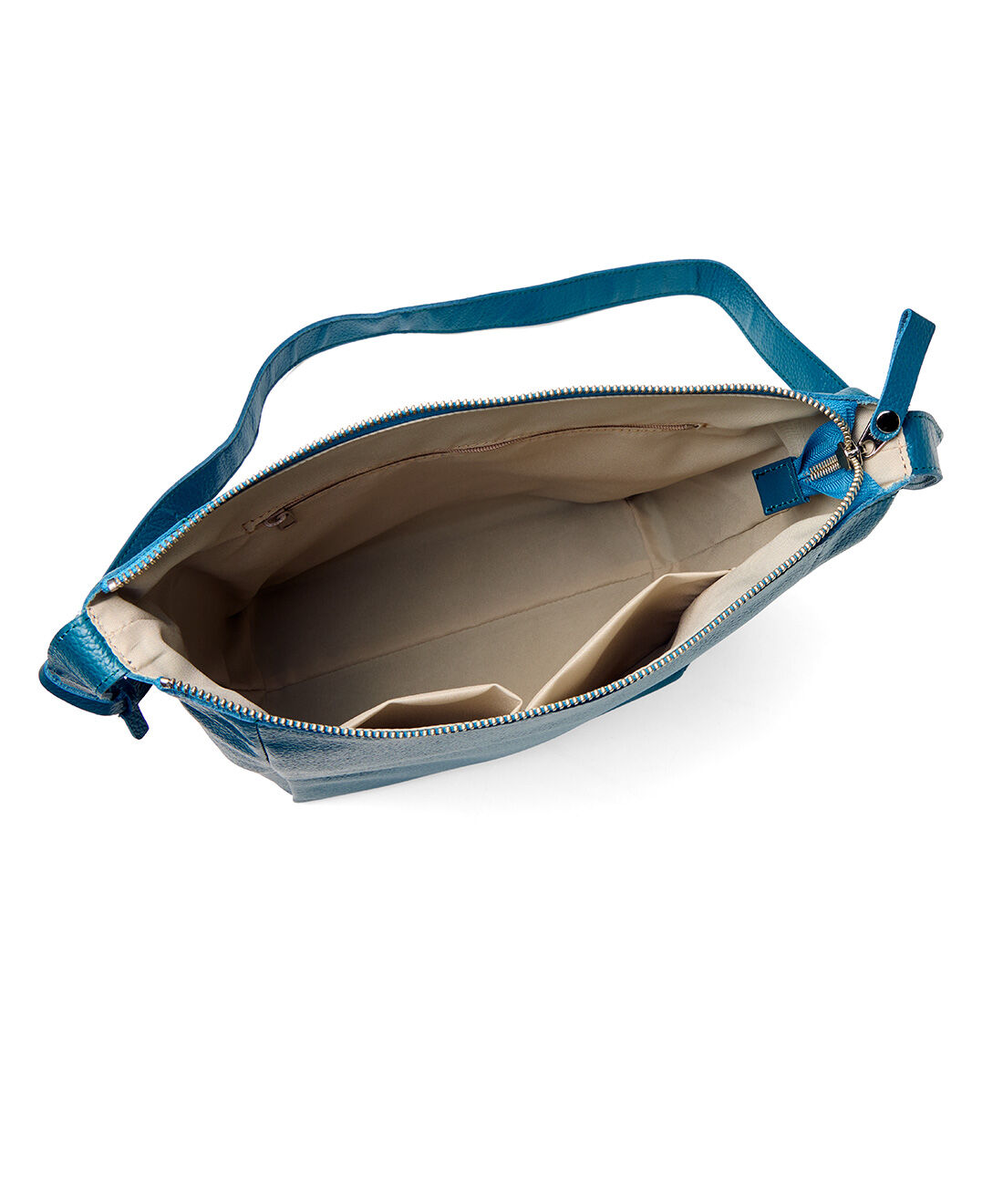 フェリシモギフトショップ|ラミプリュス　軽くてしなやかきちんと気分　姫路レザーの撥水（はっすい）スクエアショルダー〈クラシックローズ〉|ファスナーで安心の口もとは大きく開いて見渡しやすく、内側はふたつのオープンポケットとファスナーポケット付き。お届けするカラーとは異なります。