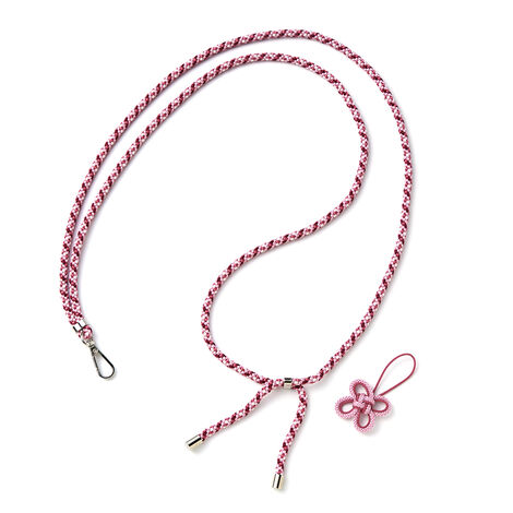 フェリシモギフトショップ | 叶結び京くみひもスマホストラップ〈桃〉